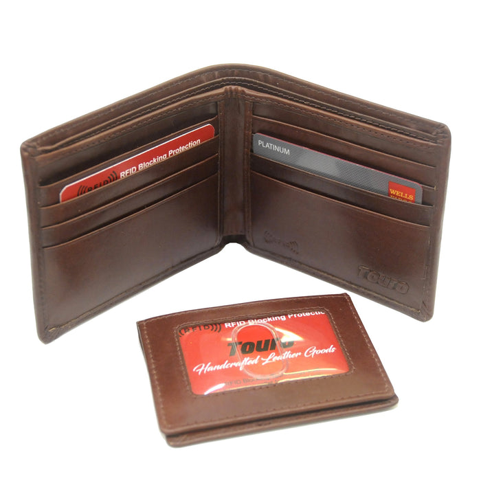 Touro Signature Leather Wallets Veg Tanned ID Flip Wallet